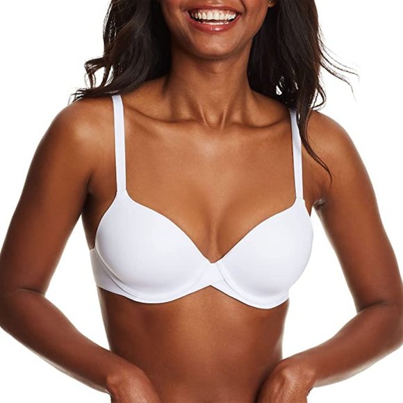 Maidenform One Fab Fit Underwire Bra, Push-Up T-Shirt Bra, Lightly Padded, White - Picture 1 of 1